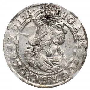 John II Casimir, 6 groschen 1666, Bromberg - NGC UNC Details