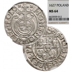 Zikmund III Vasa, polopohlednice 1627, Bydgoszcz - NGC MS64
