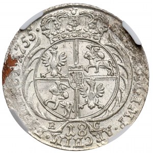 Saxony, Friedrich August II, 18 groschen 1755 - NGC MS62