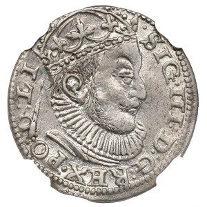 Sigismund III Vasa, Trojak 1589, Riga - unbeschrieben NGC MS62