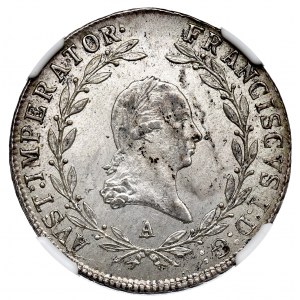 Rakúsko, František I., 20 krajciarov 1814 - NGC MS64