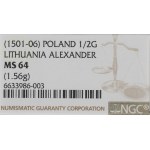 Alexander Jagellon, Halfgroat without date, Vilnius - NGC MS62