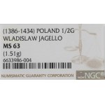 Władysław II Jagiełło, Półgrosz bez daty, Kraków - NGC MS63