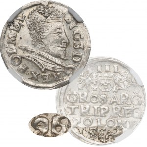 Zygmunt III Waza, Trojak 1596, Lublin, data 96 u dołu - RZADKI - PIĘKNY