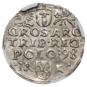 Sigismund III Vasa, Trojak 1598, Wschowa, HR K - NGC MS62