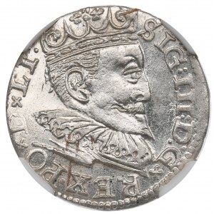 Sigismund III, 3 groschen 1596, Riga - NGC MS63