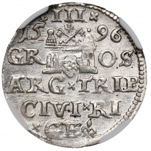 Žigmund III Vasa, Trojak 1596, Riga - NGC MS64