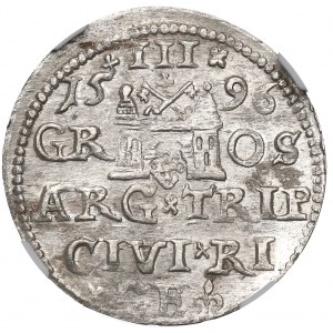 Žigmund III Vasa, Trojak 1596, Riga - NGC MS62