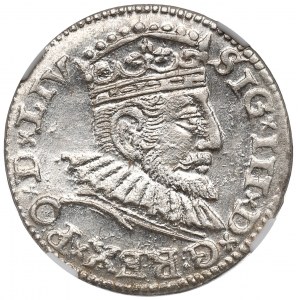 Zygmunt III Waza, Trojak 1593, Ryga - PIĘKNY - NGC MS64