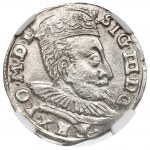 Žigmund III Vasa, Trojak 1596, Vilnius - dátum na vrchu - NGC MS63