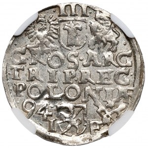 Žigmund III Vasa, Trojak 1594, Poznaň - NGC MS64 - KRÁSNY