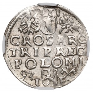Žigmund III Vasa, Trojak 1593, Poznaň - NGC MS64 - KRÁSNY