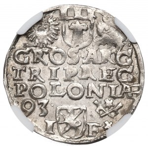 Zygmunt III Waza, Trojak 1593, Poznań - NGC MS62