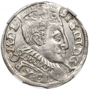 Sigismund III, 3 groschen 1596, Bromberg - NGC MS63