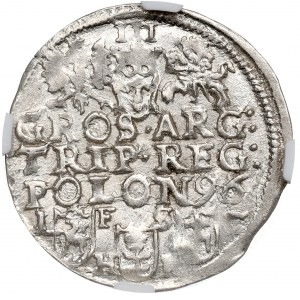 Sigismund III, 3 groschen 1596, Bromberg - NGC MS63