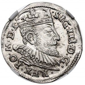 Žigmund III Vasa, Trojak 1593, Vilnius - NGC MS65 - VÝBORNÝ
