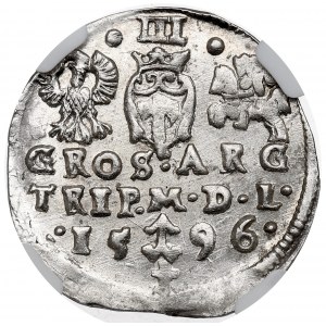 Sigismundus III, 3 groschen 1596, Vilnius - NGC MS62