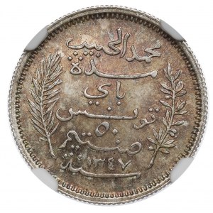 Tunisia, 50 centimes 1928 - NGC MS66