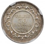 Tunezja, 50 centimów 1928 - NGC MS66