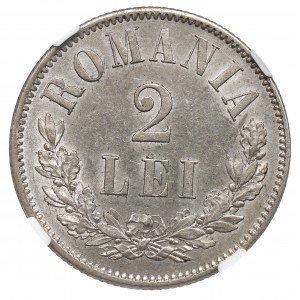 Romania, 2 lei 1873 - NGC MS61