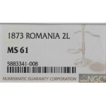 Rumunsko, 2 lei 1873 - NGC MS61