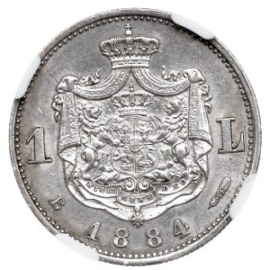 Rumänien, Karl I., 1 Leu 1884 - NGC MS61