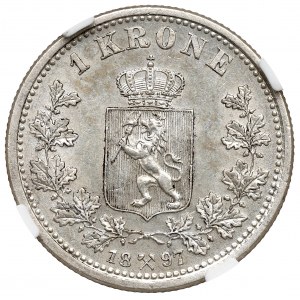 Nórsko, 1 koruna 1897 - NGC MS62
