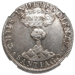 Chile, Peso 1823 - NGC UNC Details