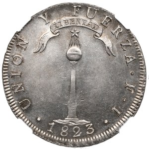 Chile, Peso 1823 - NGC UNC Details