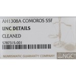 Comoro Islands, 5 francs 1891 - NGC UNC Details