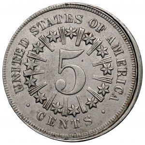USA, 5 centov 1867 - DESTRUKT