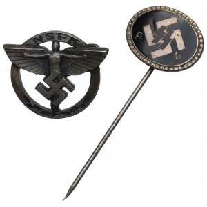 Germany, Third Reich, National Socialist Air Corps and SS Sponsor Badge Set
