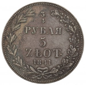 Poland under Russia, Nicholas I, 3/4 rouble=5 zloty 1840 MW
