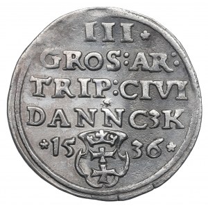 Sigismund I. der Alte, Trojak 1536, Danzig - UNTITLED