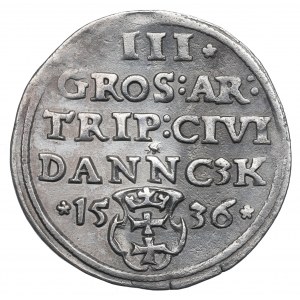 Sigismund I, 3 groschen 1536, Danzig