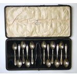 England, Tea set - silver spoons and tongs