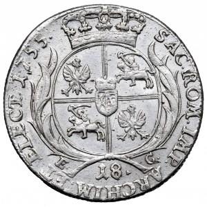 Germany, Saxony, Friedrich August II, 18 groschen 1755