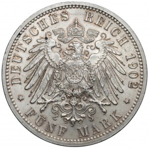 Německo, Bádensko, 5 značek 1902