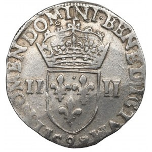 Henrich III. z Valois, 1/4 ecu 1587, Rennes