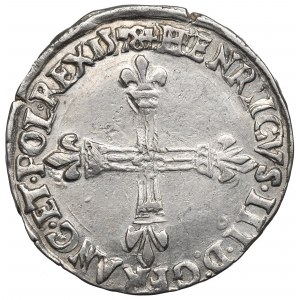 Henrich III. z Valois, 1/4 ecu 1578, Rennes