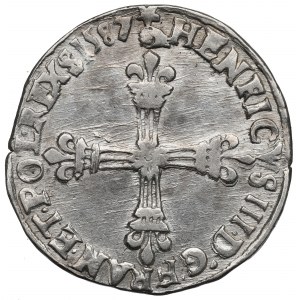 Henrich III. z Valois, 1/4 ecu 1587, Toulouse