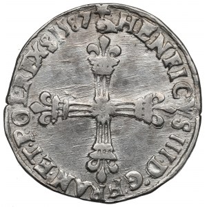 Henryk III Walezy, 1/4 ecu 1587, Tuluza