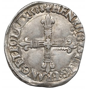 Henrich III. z Valois, 1/4 ecu 1588, Nantes