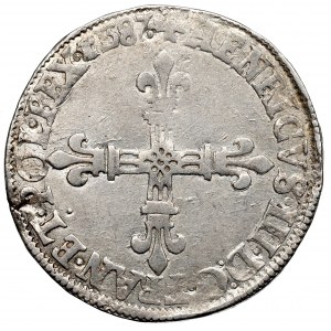 France/Poland, Henri III, 1/4 ecu 1587, Saint Lo