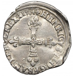 Henrich III. z Valois, 1/4 ecu 1584, Angers