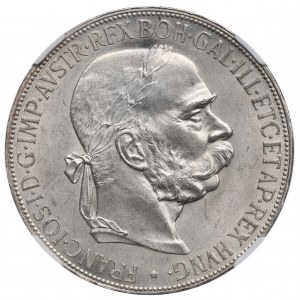 Rakúsko, František Jozef, 5 korún 1900 - NGC UNC Podrobnosti