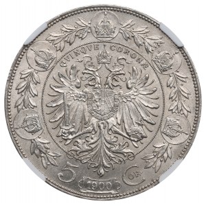 Austria, Franciszek Józef, 5 koron 1900 - NGC UNC Details