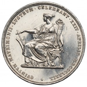 Austria, Franz Joseph I, 2 gulden 1879 - silver wedding