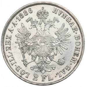 Austro-Hungary, Franz Joseph I, 2 florin 1886