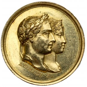 Francúzsko, medaila 1810 - svadba Napoleona a Márie Louisy - zlatá